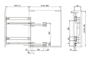 COS STANDARD 200/155X475X510 CROM EFECT HAFELE