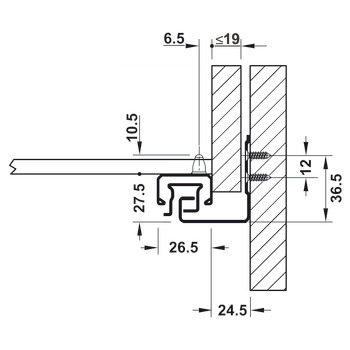 GLISIERA MX A30 400MM PUSH TO OPEN 3D HAFELE