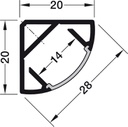 PROFIL ALUMINIU 2195 NEGRU CAP ALB OPAC 2.5M