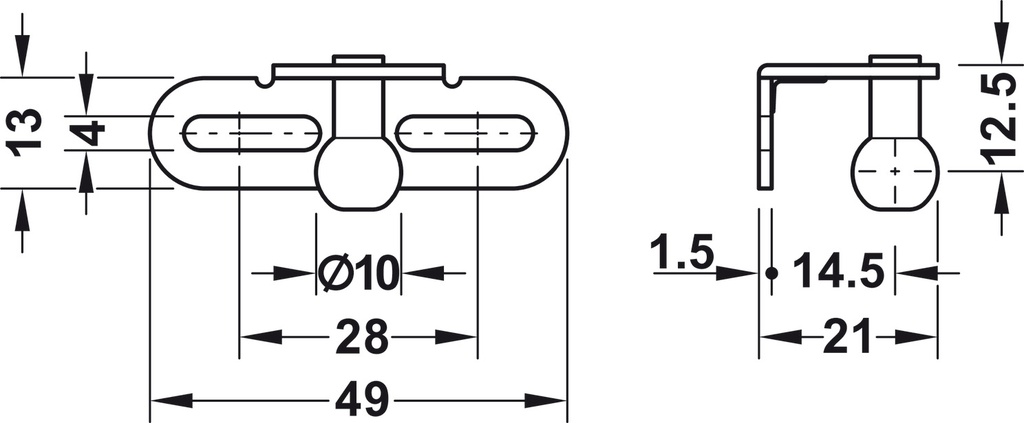 TELESCOP CU GAZ STANDARD -100N - HAFELE