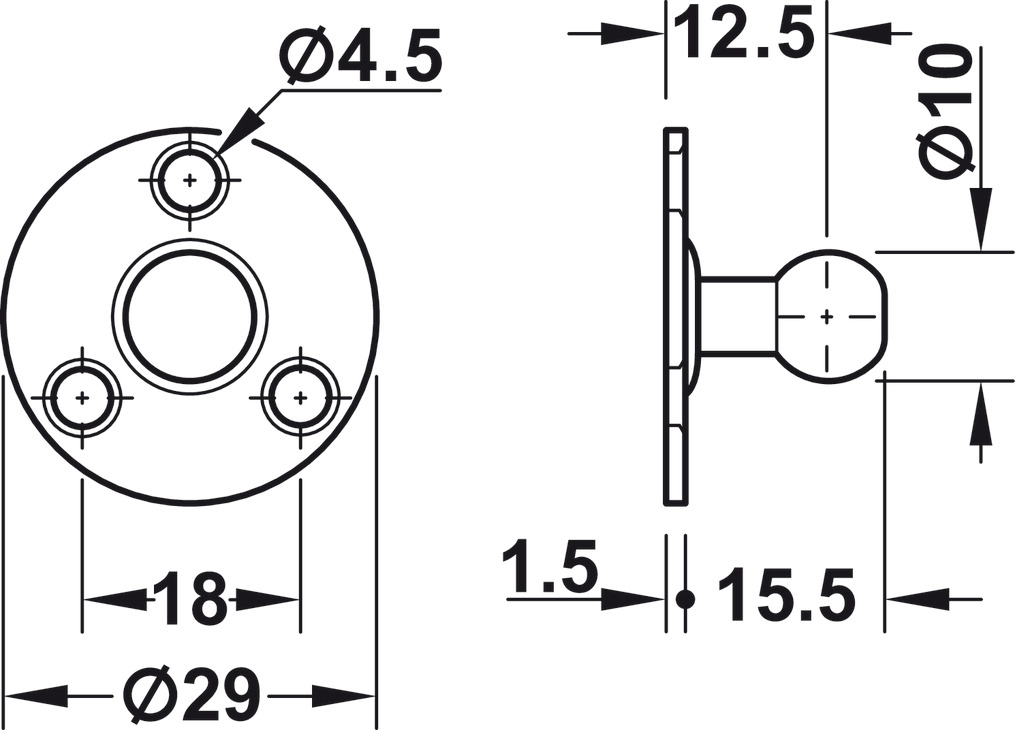 TELESCOP CU GAZ STANDARD -100N - HAFELE