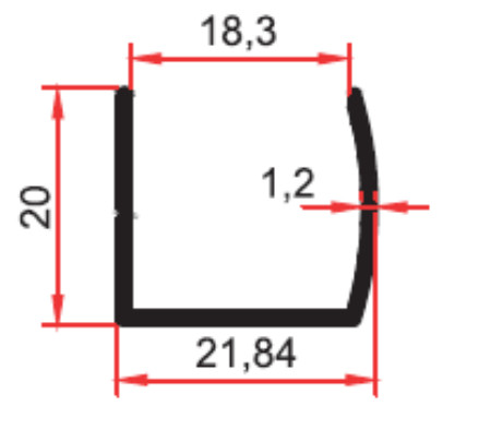 PROFIL TIP U ALB - 2.5M