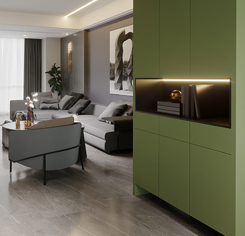 PANOU MDF 18X1220X2800 - SUPRAMAT OLIVE GREEN 2-FETE AGT