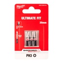 BIT SHOCKWAVE IMPACT DUTY PH3 25MM - 3 BUC
