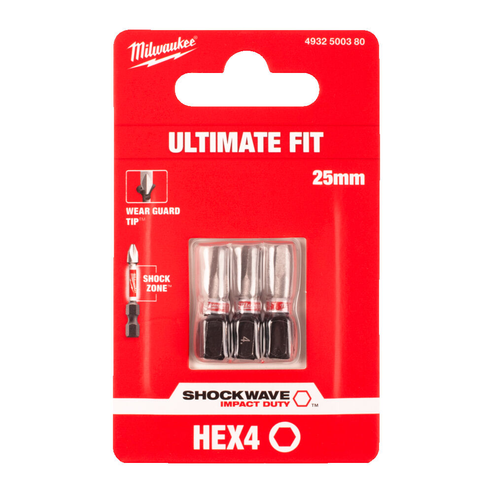 BIT SHOCKWAVE IMPACT DUTY PZ4 25MM - 3 BUC