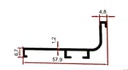 PROFIL ALUMINIU GOLA - MANER SUPERIOR (J) - 3 ML