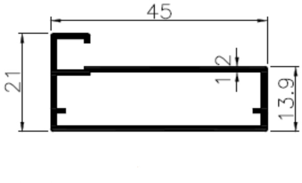 PROFIL ALUMINIU 44X20 - 4ML PRIN FREZARE