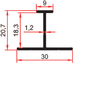 PROFIL H PAL-PAL 18 MM - 2.5 ML - MARGINI INEGALE