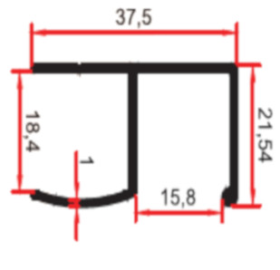 PROFIL MANER ALUMINIU 2,5M