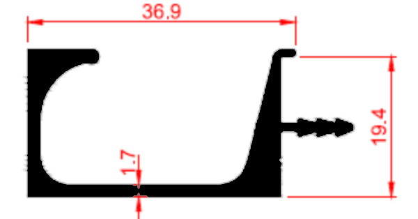 PROFIL MANER CU BRADUT TIP G - 3 M