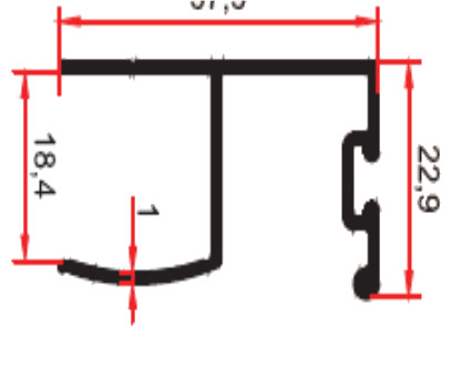 PROFIL PERIE SIMPLA 2.5 M NEGRU MAT