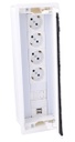 PRIZA INCASTRABILA CU PERIE 4 SCHUKO+2 USB+1 LAN - ALB