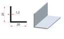 PROFIL ALUMINIU 20X20 TIP L - 3 ML