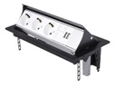 PRIZA INCASTRABILA  3 SCHUKO+2 USB+1 LAN - NEGRU