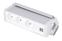 PRIZA BIROU 3 SCHUKO+2 USB+1 LAN - ALUMINIU