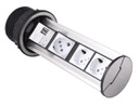 PRIZA INCASTRABILA  3 SCHUKO+2 USB+1 LAN - INOX