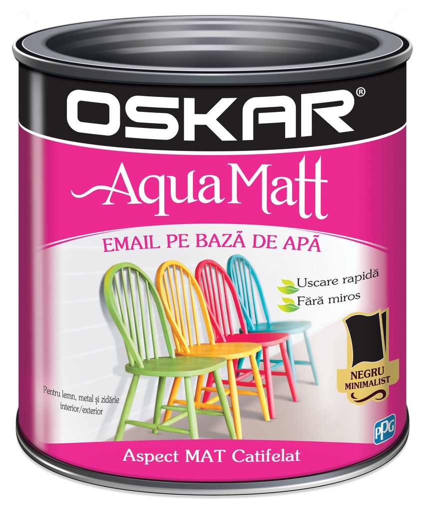 OSKAR AQUA MATT EMAIL NEGRU minimalist 2.5L