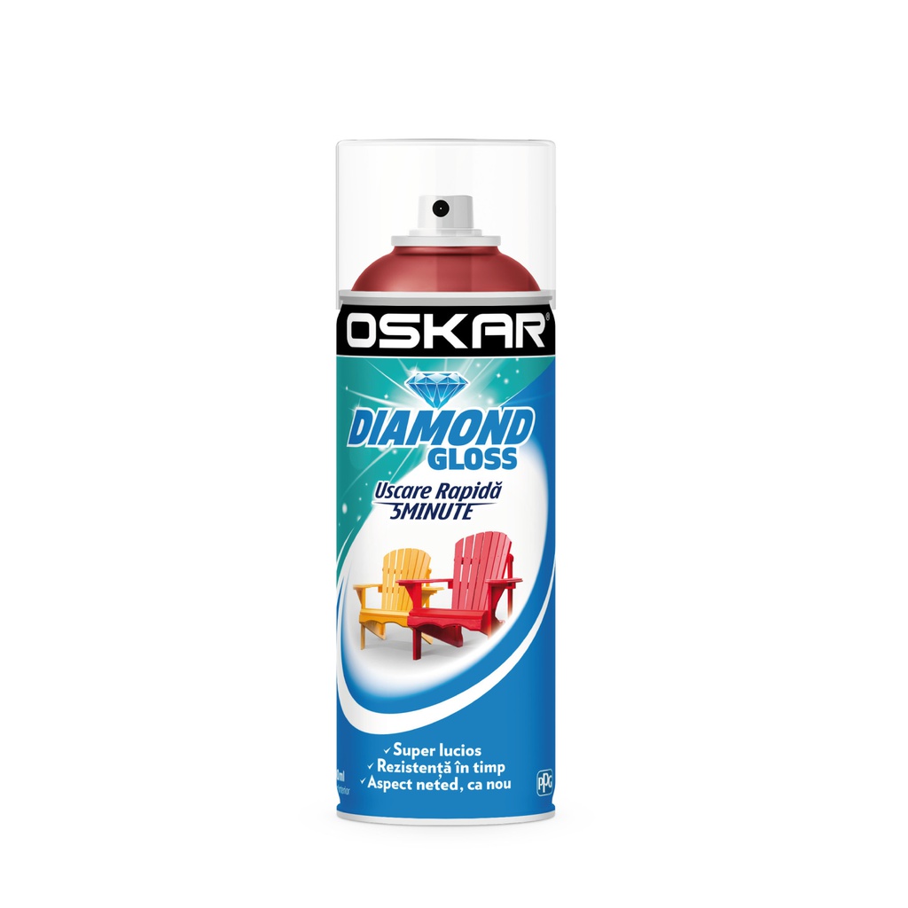 OSKAR DIAMOND GLOSS ROSU APRINS RAL 3020 400ML