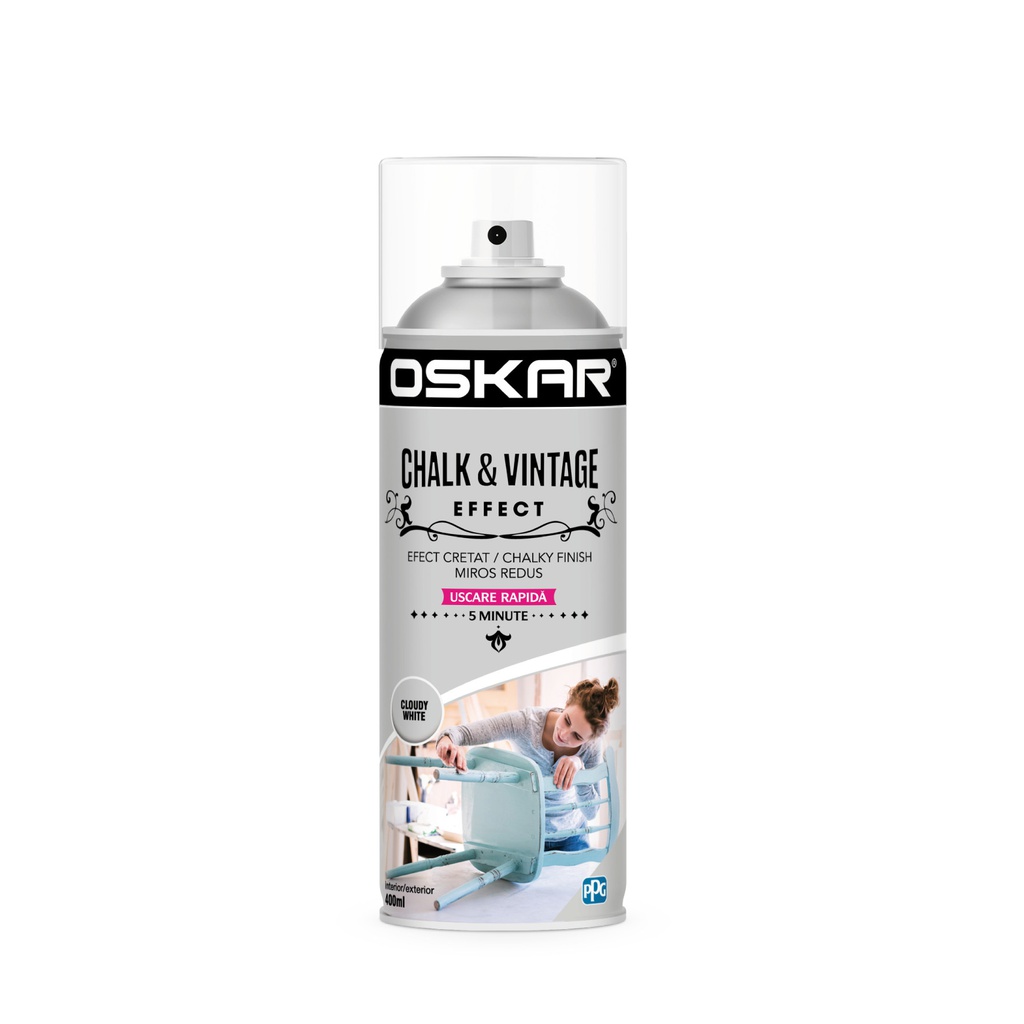 OSKAR CHALK VINTAGE EFFECT CLOUDY WHITE 400ML
