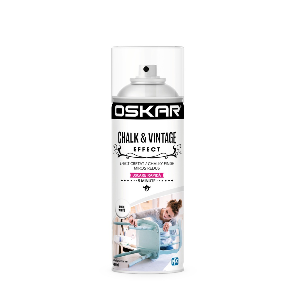 OSKAR CHALK VINTAGE EFFECT PURE WHITE 400ML