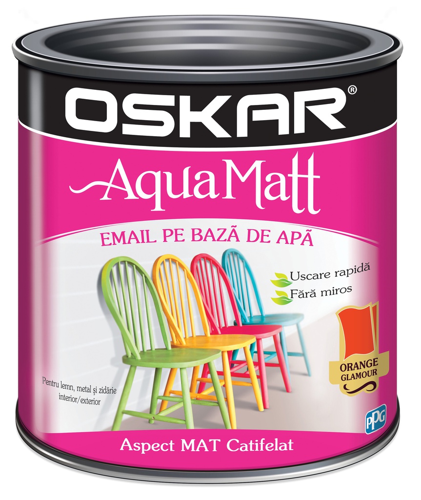 OSKAR AQUA MATT EMAIL ORANGE GLAMOUR 0.6L