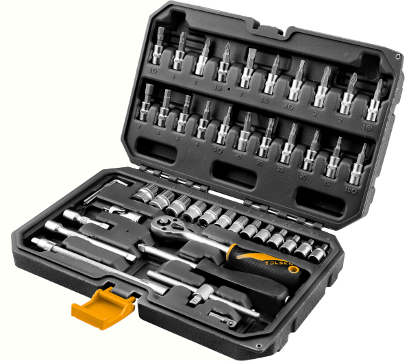 Seturi de 46 de chei tubulare de 1/4" Cr-V, Industrial