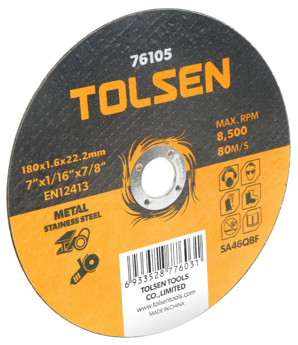 Disc plat de taiere metal, si otel inoxidabil, 115x1.2x22 mm