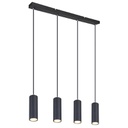 Suspensie metal negru mat, metal negru mat, cablu PVC negru, L