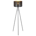 Lampadar din metal negru, auriu-negru plastic, abajur DM: 38 c