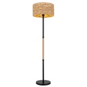 Lampadar metal negru mat, frânghie de cânepa maro, comutator,