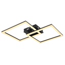 Plafoniera metal negru, dispersor aryl alb, LxBxH:470x470x60,