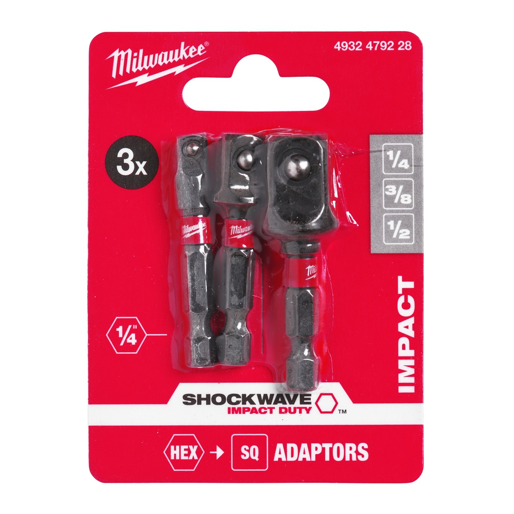 ADAPTOARE PENTRU CHEI TUBULARE SHOCKWAVE IMPACT DUTY SET 3 BUC